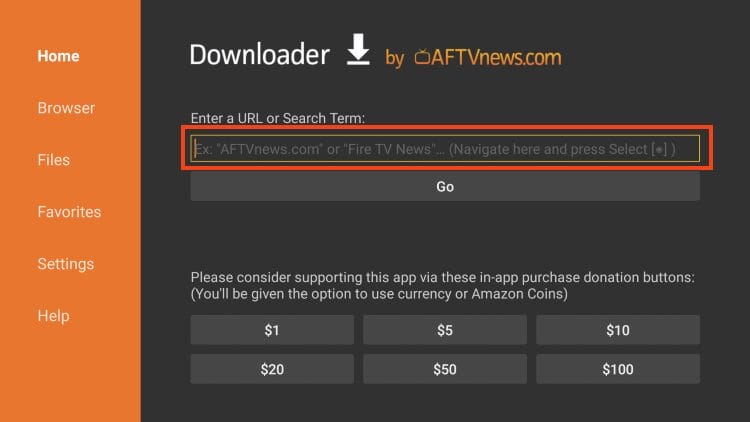 Κάντε κλικ στη γραμμή URL
