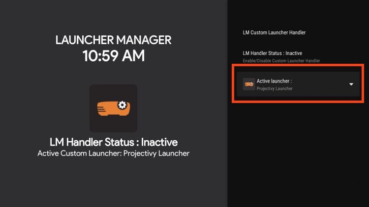 Το Projectivy ορίστηκε ως launcher