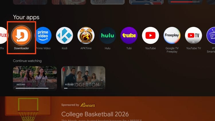 ανοίξτε το downloader για εγκατάσταση OnStream