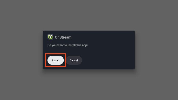 πατήστε install onstream apk