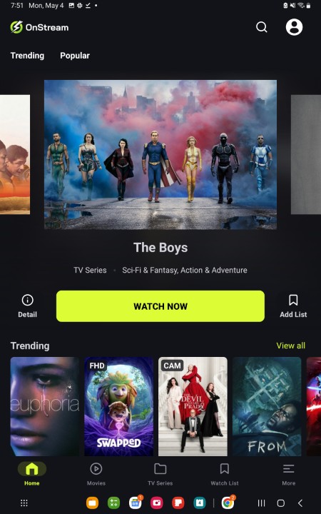 η εγκατάσταση onstream σε android κινητό ολοκληρώθηκε
