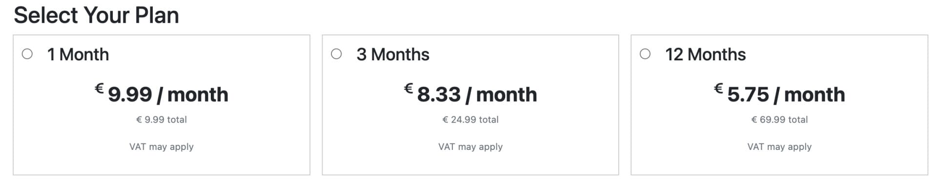 Premium Τιμολόγηση