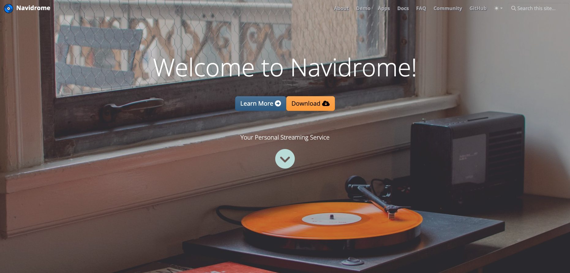 Η ιστοσελίδα του Navidrome