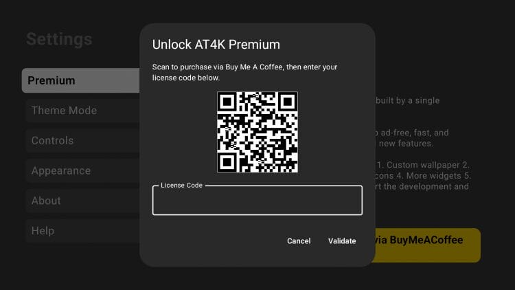 Κωδικός για AT4K Premium