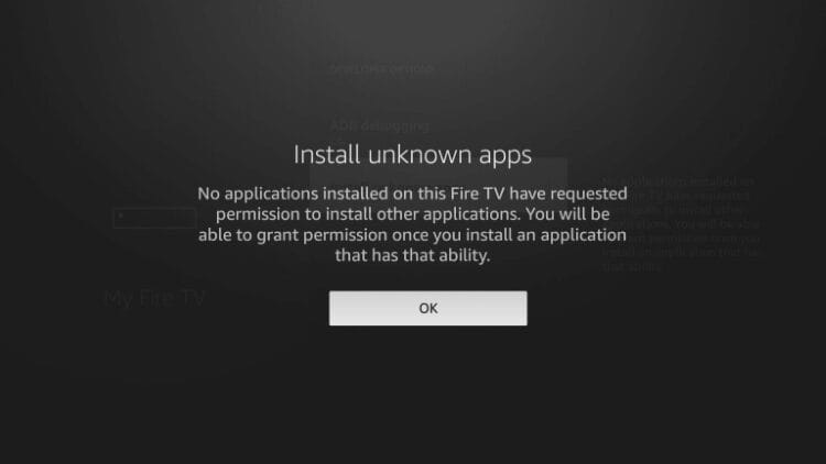 Ενδεικτική εικόνα της απουσίας του Downloader από τη λίστα Install Unknown Apps