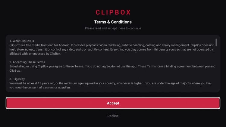 Όροι και προϋποθέσεις του ClipBox