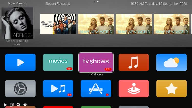 Kodi skin AppTV σε στυλ Apple TV