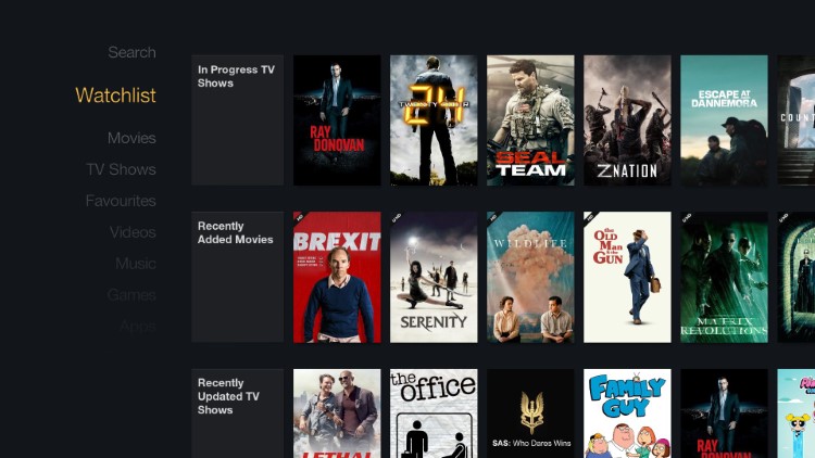 Kodi skin fTV σε στυλ Fire TV