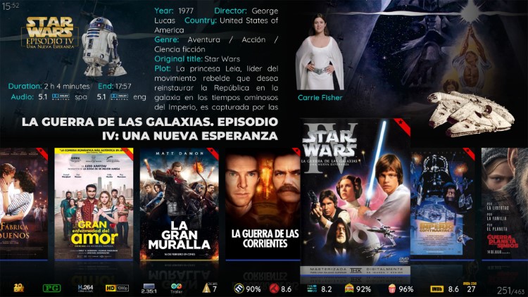 Kodi skin Aeon Tajo με προβολή αφισών