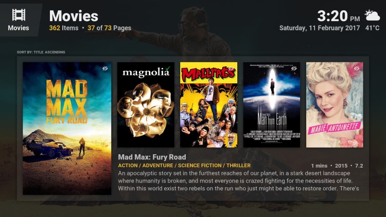 Καθαρό και μινιμαλ Kodi skin Eminence