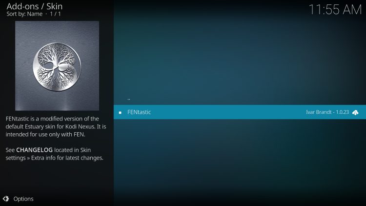Εγκατάσταση του third-party Kodi skin