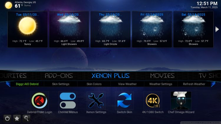 Περιβάλλον εργασίας ενός Kodi Build