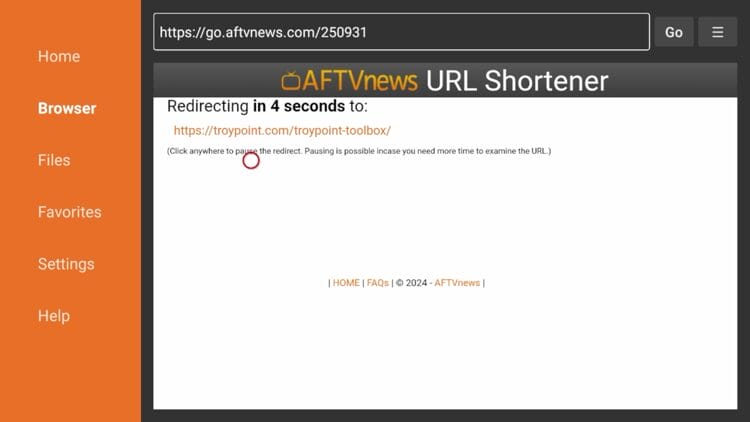 Αναμονή για τη σελίδα ανακατεύθυνσης του Downloader
