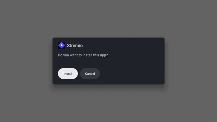επιλογή Install για την εγκατάσταση του Stremio
