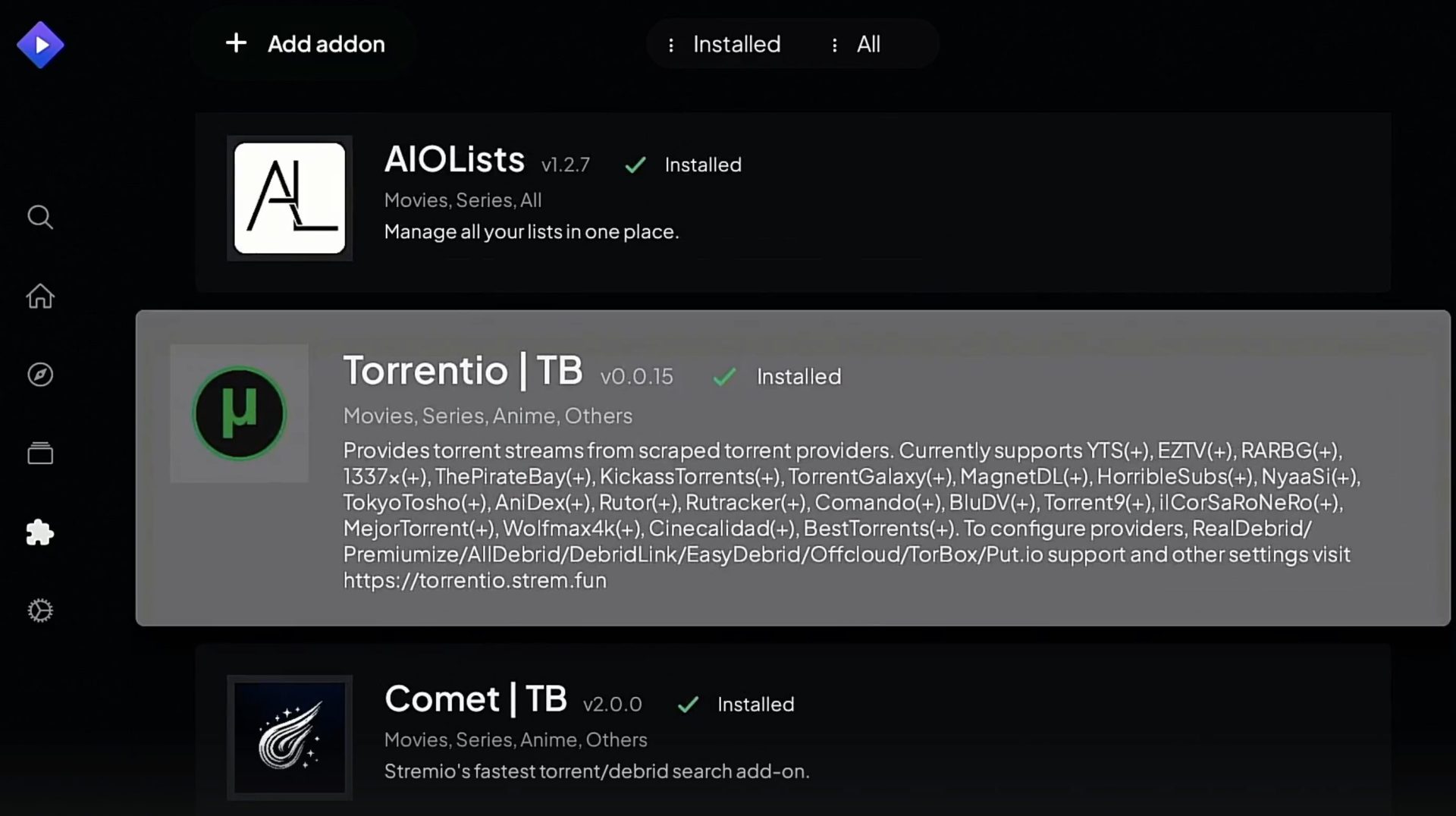 λίστα πρόσθετων που ρυθμίστηκαν μέσω Bootstrapper