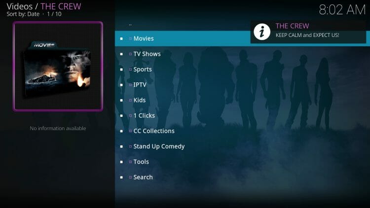 ρύθμιση του Trakt TV στο The Crew Kodi Addon