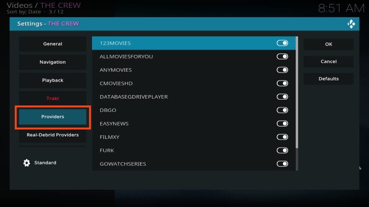 ενεργοποίηση και απενεργοποίηση providers στο The Crew