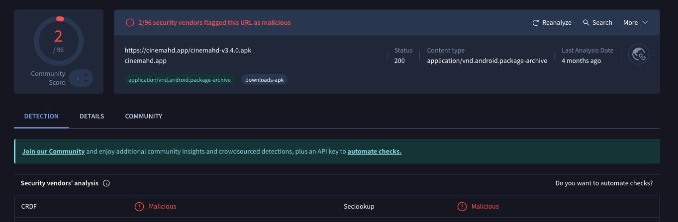 VirusTotal σάρωση κακόβουλων αρχείων