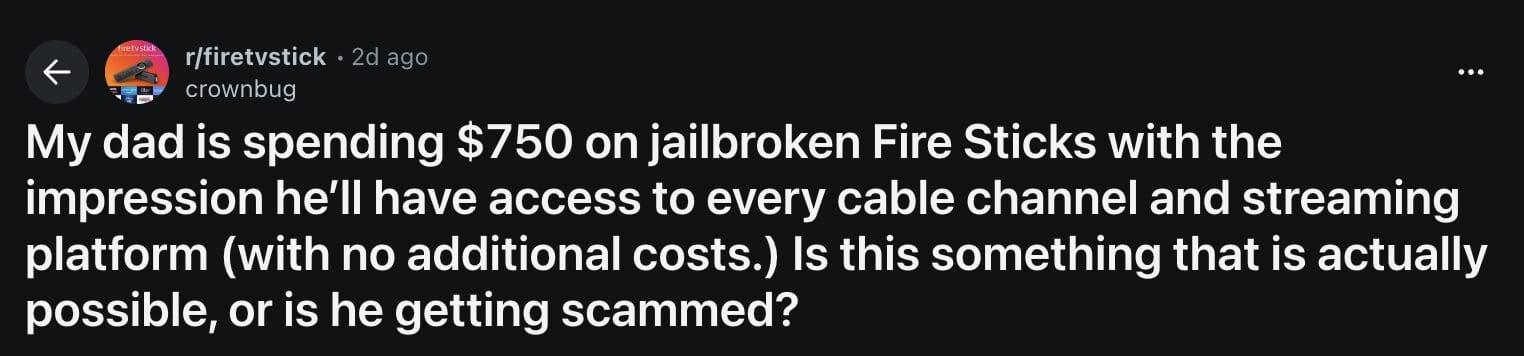 Νήμα στο Reddit για jailbroken Firesticks
