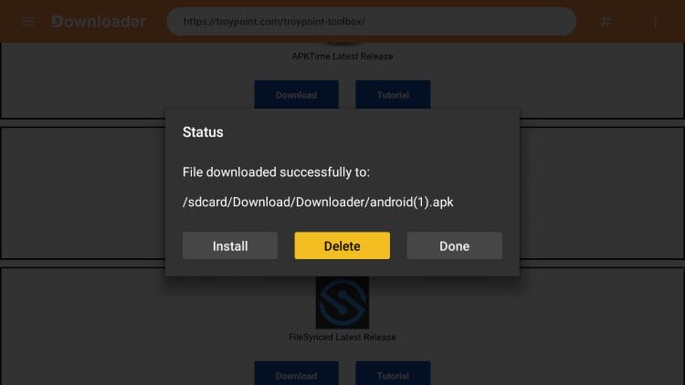 Διαγραφή του αρχείου εγκατάστασης του Unlinked στο Firestick