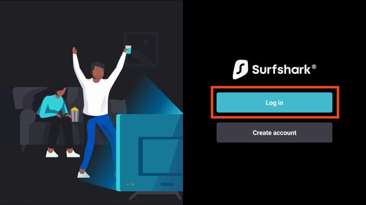 Σύνδεση στο Surfshark VPN με τα στοιχεία του λογαριασμού