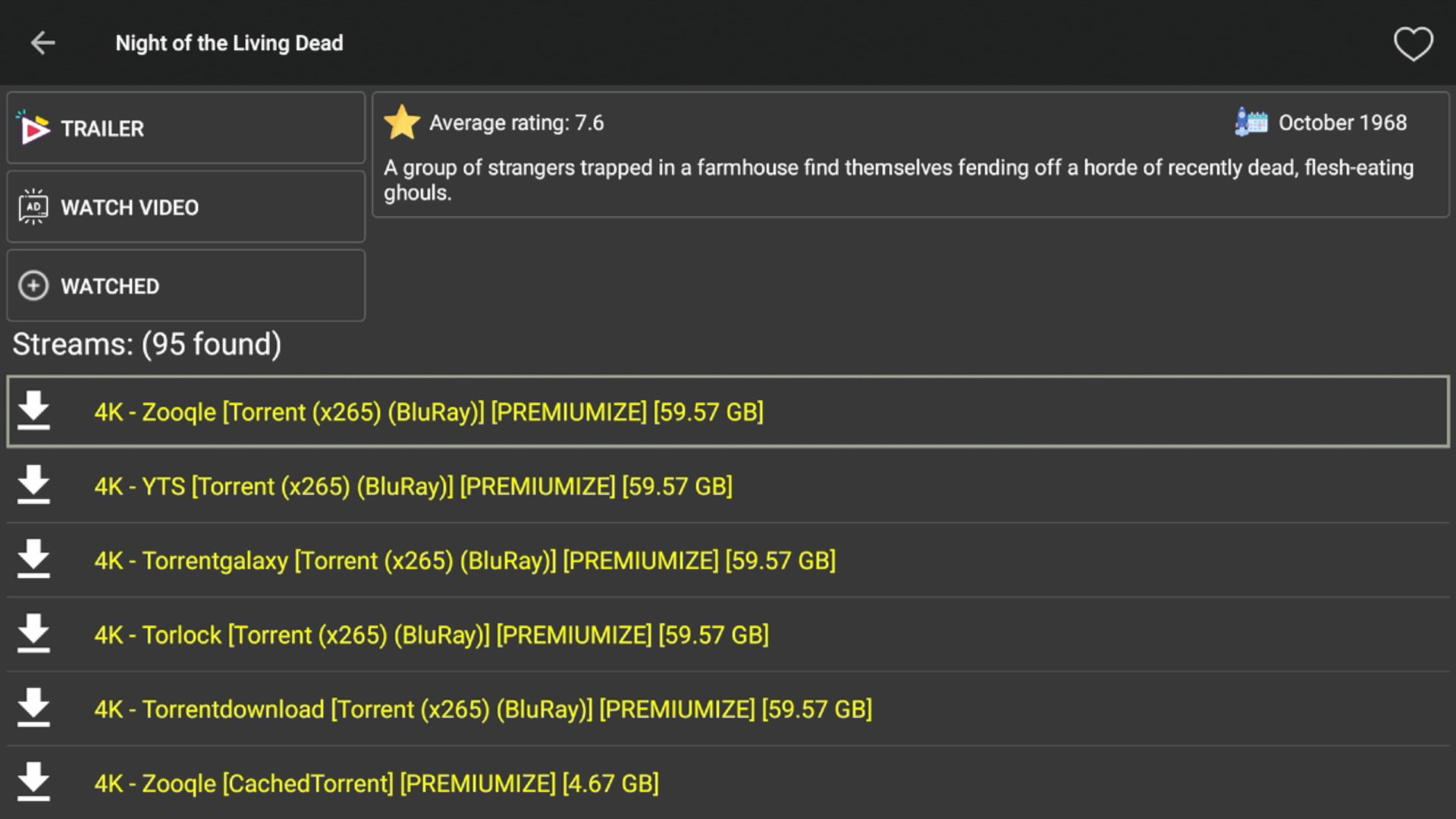 Σύνδεσμοι streaming μέσω Premiumize σε εφαρμογή στο Fire TV