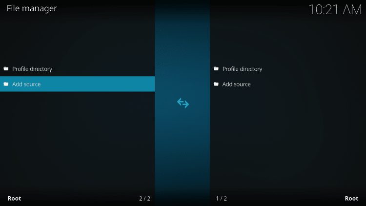 Επιλογή Add source στο Kodi