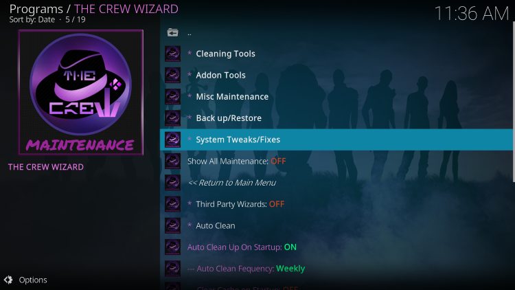Επιλογή System Tweaks/Fixes στο The Crew Wizard