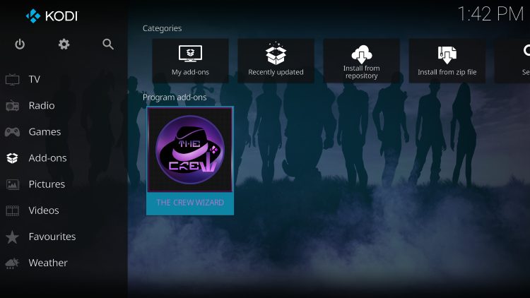 Επιλογή του The Crew Wizard για να σταματήσει το buffering στο Kodi