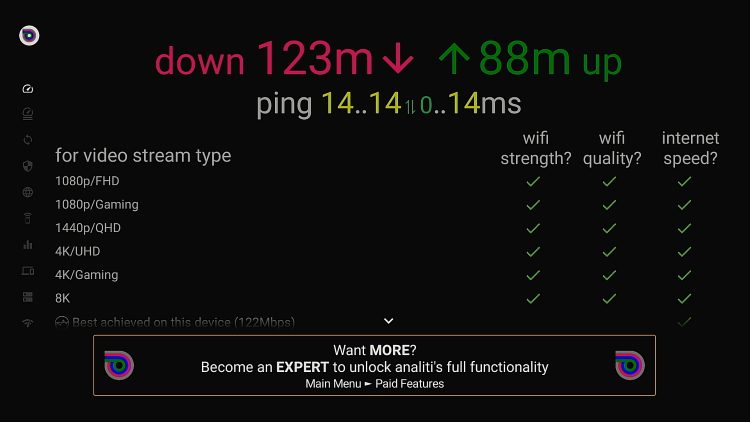Ταχύτητα λήψης του ExpressVPN στο Firestick