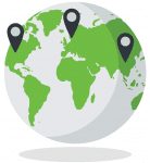 Χάρτης τοποθεσιών διακομιστών VPN παγκοσμίως