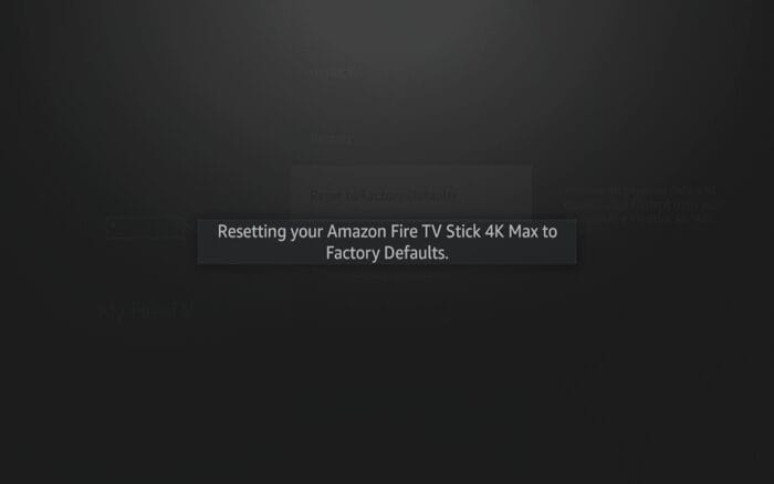 Οθόνη φόρτωσης κατά την επαναφορά του Firestick