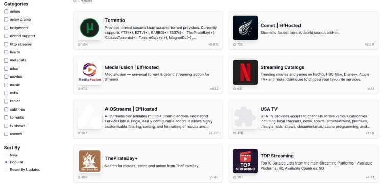 εγκατάσταση addons στο Stremio