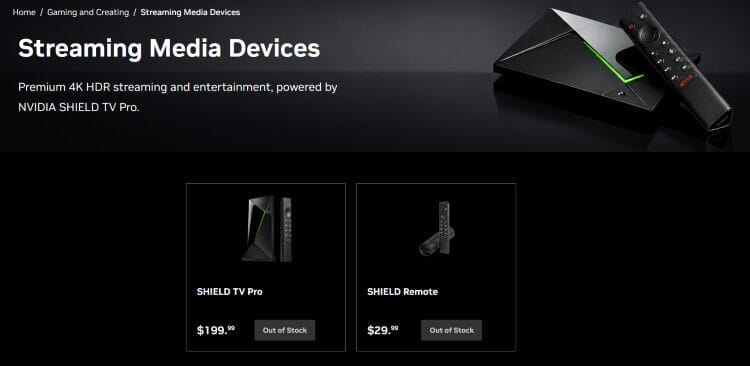 Το NVIDIA Shield TV Pro εμφανίζεται εξαντλημένο στην επίσημη σελίδα της NVIDIA