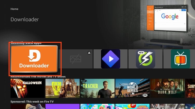 Άνοιγμα του Downloader για ενημέρωση του Stremio