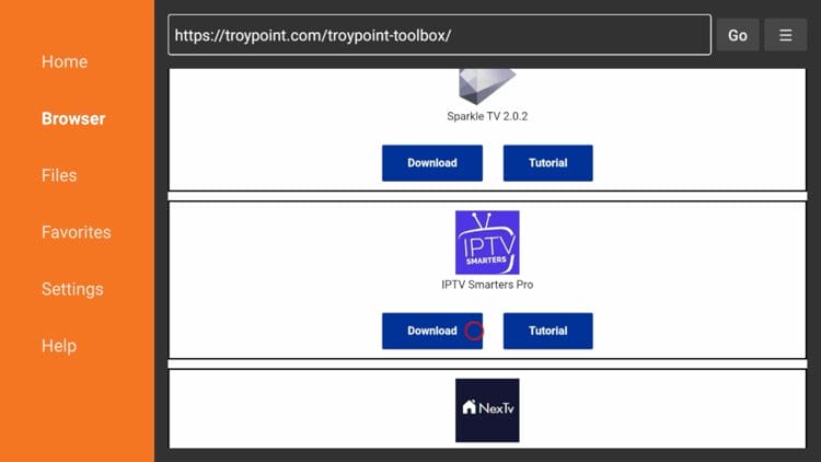 Εντοπισμός του IPTV Smarters Pro στο techvortex Toolbox και λήψη